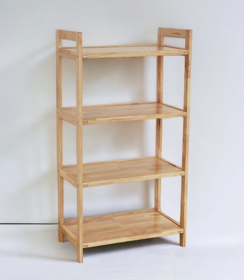 Kệ Gỗ 4 Tầng Ngang 63cm Để Dụng Cụ Bếp, Lò Viba, Lò Nướng, Nồi Cơm Điện - Hàng VN Xuất Khẩu