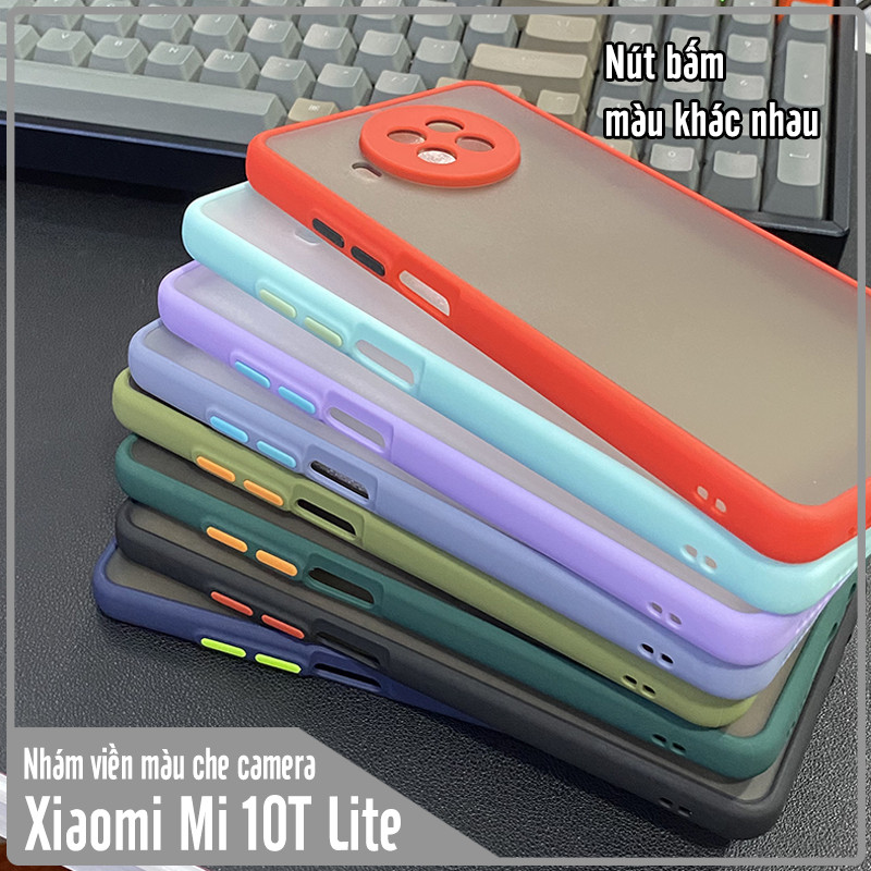Ốp lưng cho Xiaomi Mi 10T Lite - Redmi Note 9 Pro 5G nhám viền màu che camera