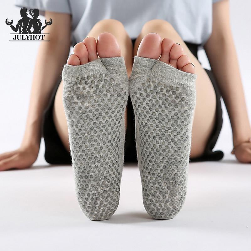 Phụ nữ hai ngón chân yoga vớ không chống trượt Sportpress Pilates Pilates Sock Dry Ballet Professiona Dance Dance Color: Dark Grey