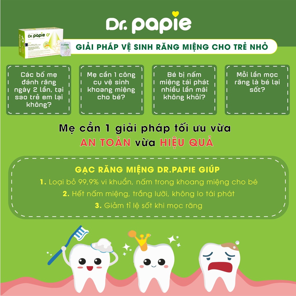 Combo Nước Tắm Gội Thảo Dược Dr Papie + Gạc Rơ Lưỡi Dr Papie Chăm Sóc Sức Khỏe Toàn Diện Cho Bé