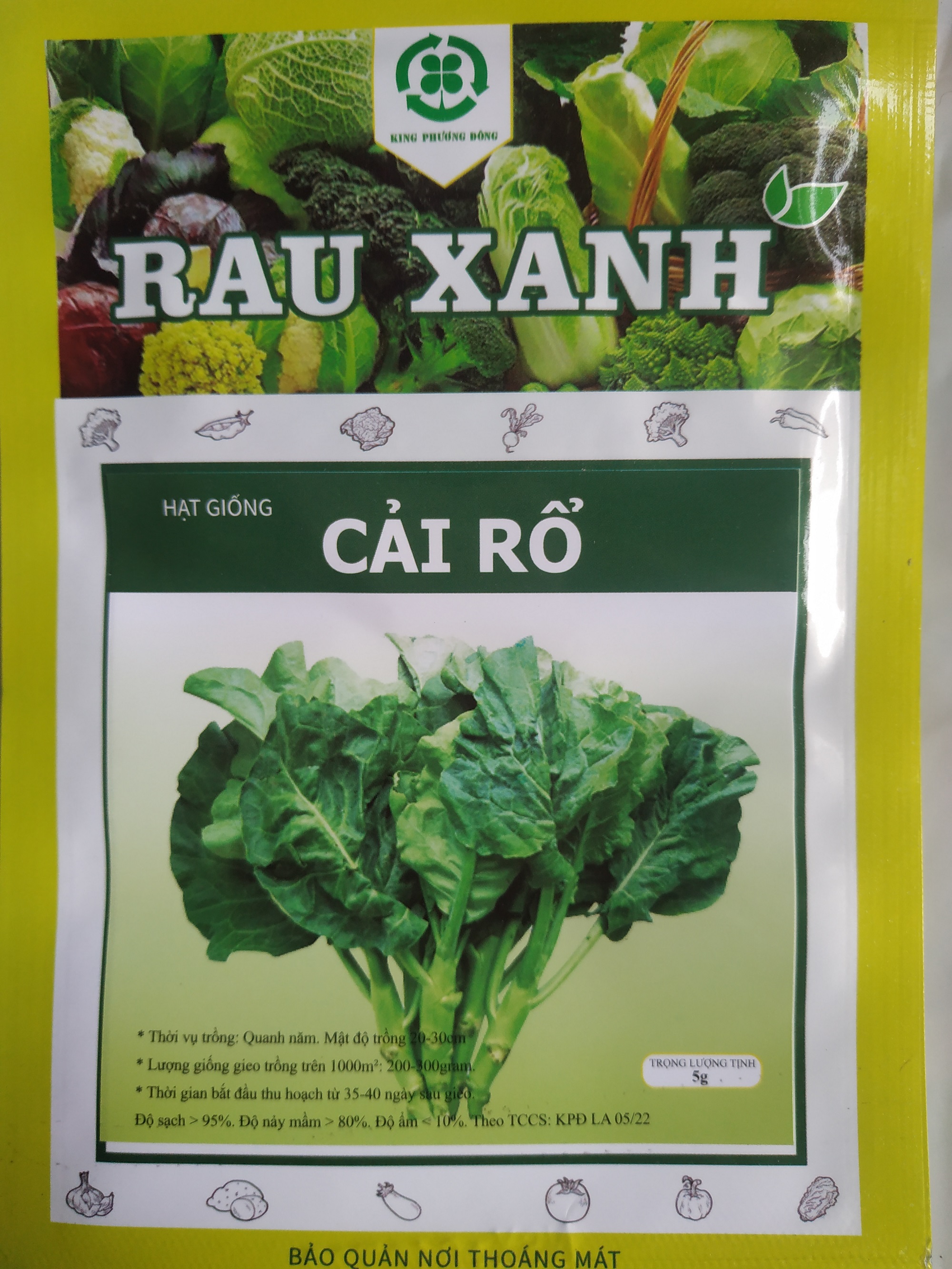 Hạt giống CẢI RỔ - gói 5 gram