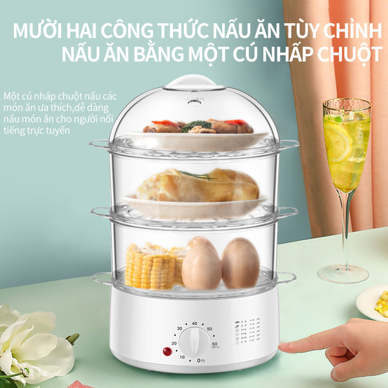 Nồi Hấp Điện Đa Năng  Được Tích Hợp Nhiều Chức Năng, Cho Bạn Hấp Các Loại Thức Ăn Khác Nhau, Nồi Hấp Có Tính Năng Thông Minh Tự Ngắt Điện Khi Hết Nước Đảm Bảo An Toàn Khi Dùng.