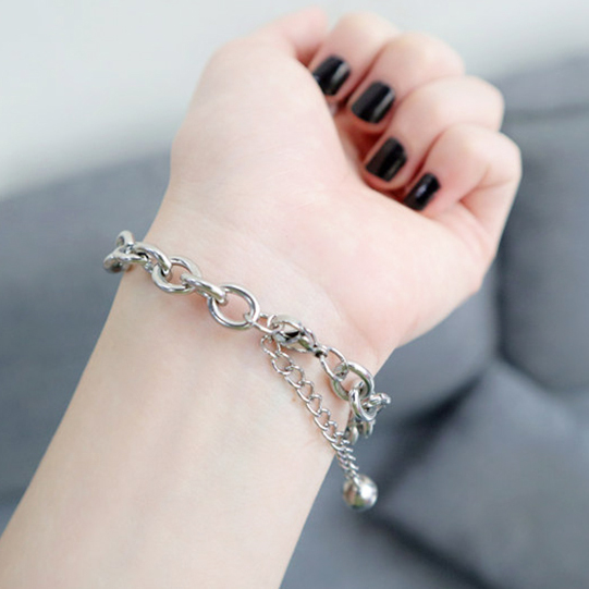 Vòng đeo tay xích dư thả hạt chuỗi chain titan