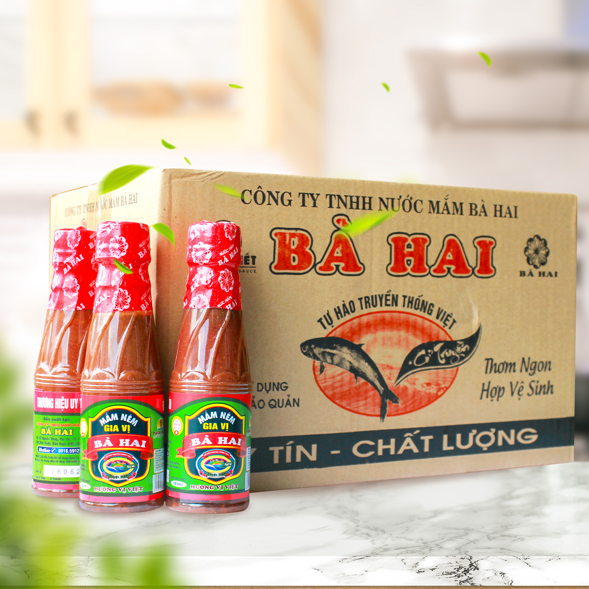 Thùng Nước Mắm Nêm Bà Hai 32 chai x 180ml