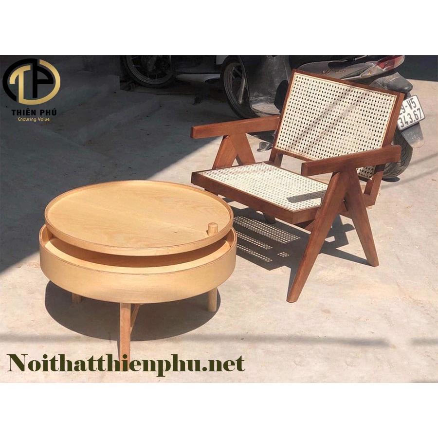 Bàn trà Gỗ mặt tròn xoay Turning D70xH45 Sẵn 3 màu tự nhiên, màu nâu, màu đen giá xưởng