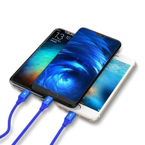 Cáp Pisen 3-in-1 (Lightning &amp; Type-C &amp; Micro USB ) Aluminum alloy braided 1,2m - Hàng chính hãng