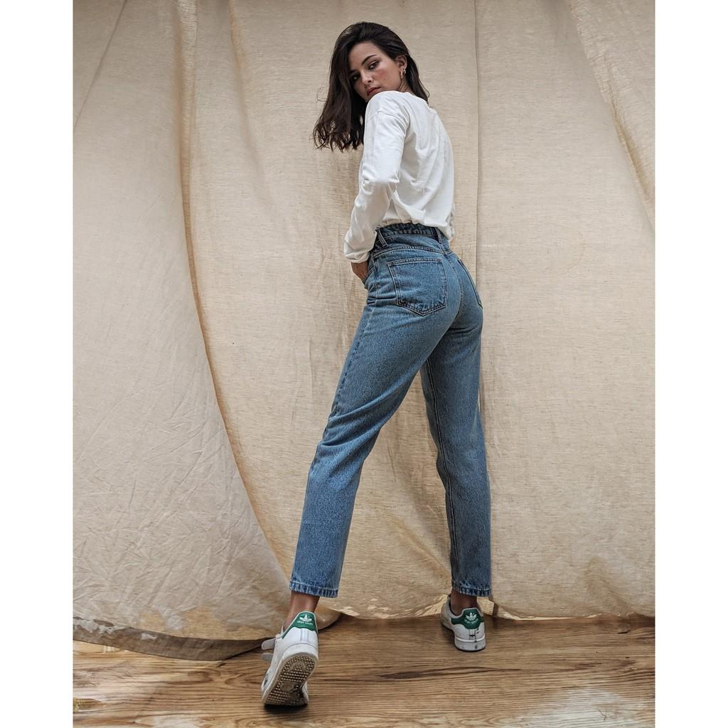 Quần Mom Fit Jeans-Ocean Blue