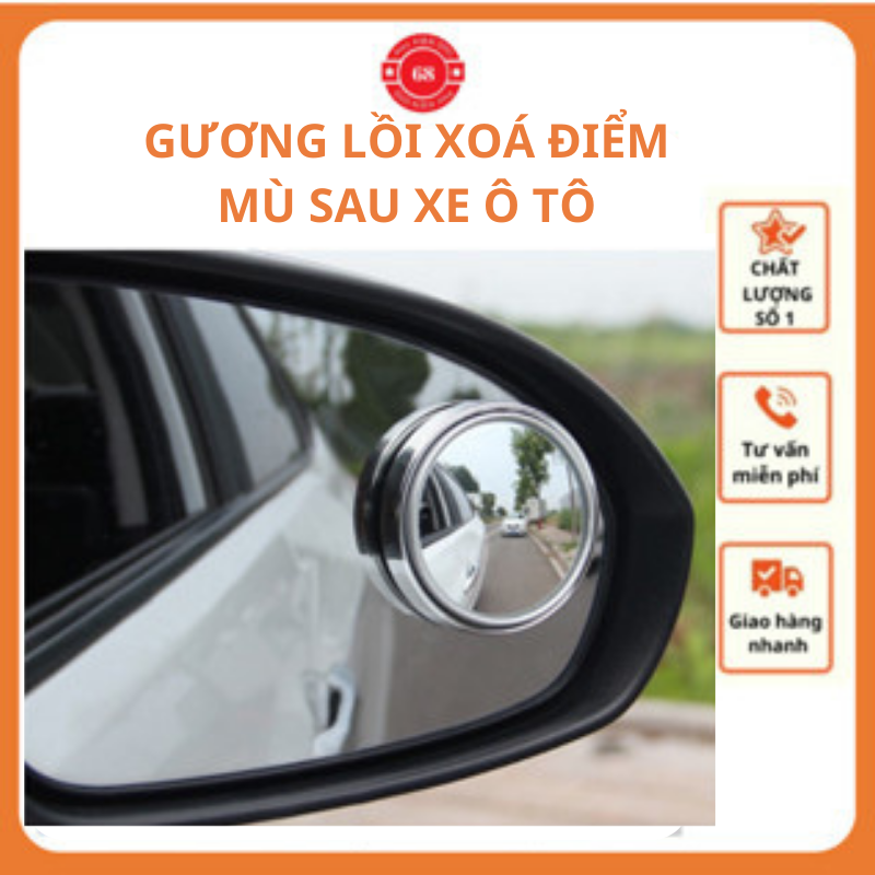 Bộ 2 Gương cầu lồi xóa điểm mù gắn kính hậu ô tô xe hơi xoay 360 độ chính hãng 3R