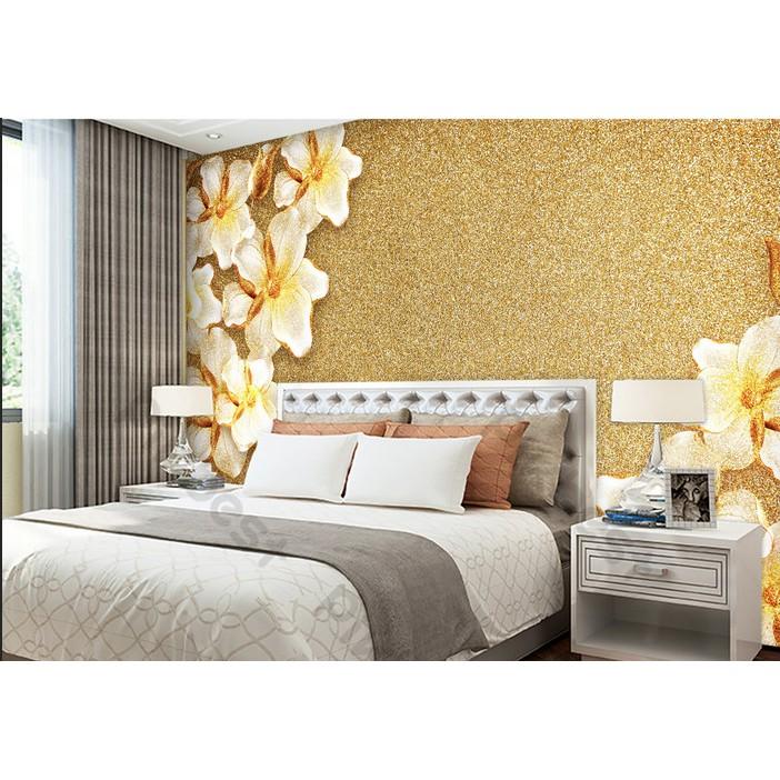 Tranh dán tường Hoa thủy tiên phú quí tài lộc, tranh dán tường 3d hiện đại MS706849