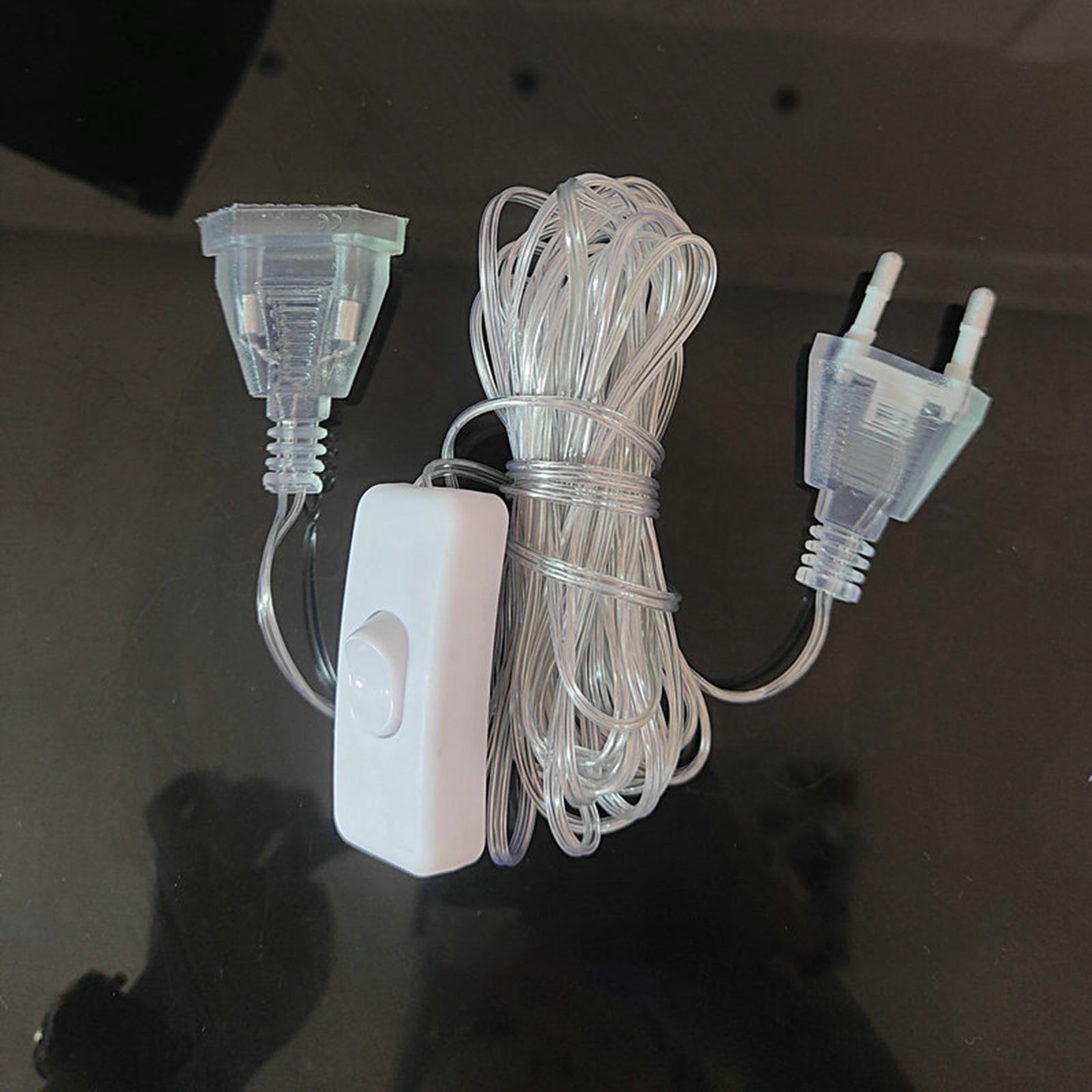 LED Light Power Extension Cord Extension Cable Plug Connector for Holiday