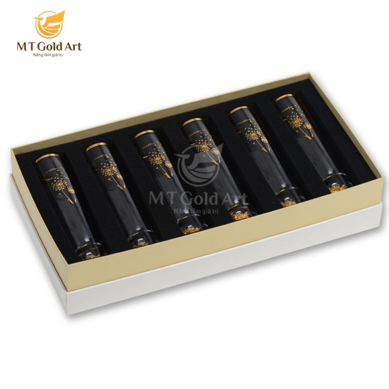 Ly uống nước pha lê đúc vàng 150ml bộ 2pcs MT Gold Art- Hàng chính hãng, trang trí nhà cửa, phòng làm việc, quà tặng sếp, đối tác, khách hàng, tân gia, khai trương