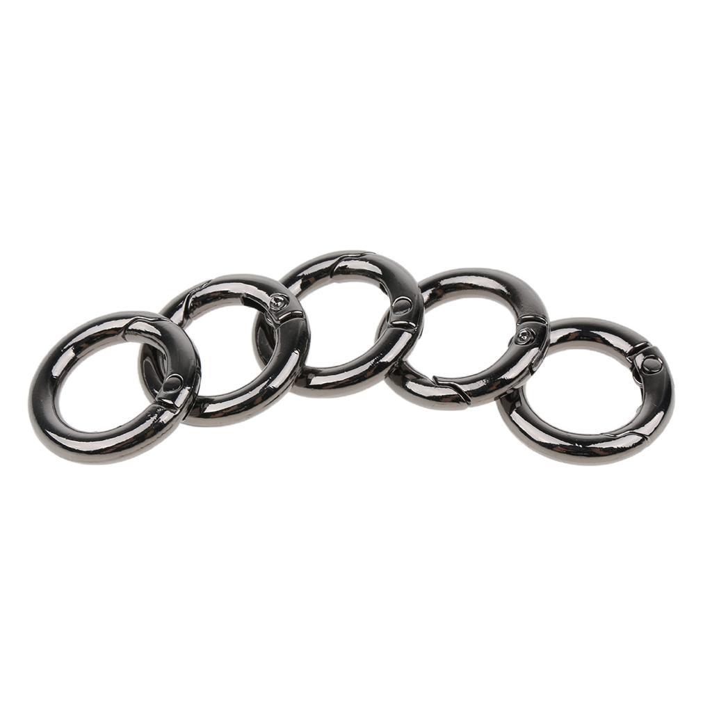 15pcs Zinc Alloy Round Spring Snap Hook Keychain Ring Buckle for Outdoor Camping Hiking