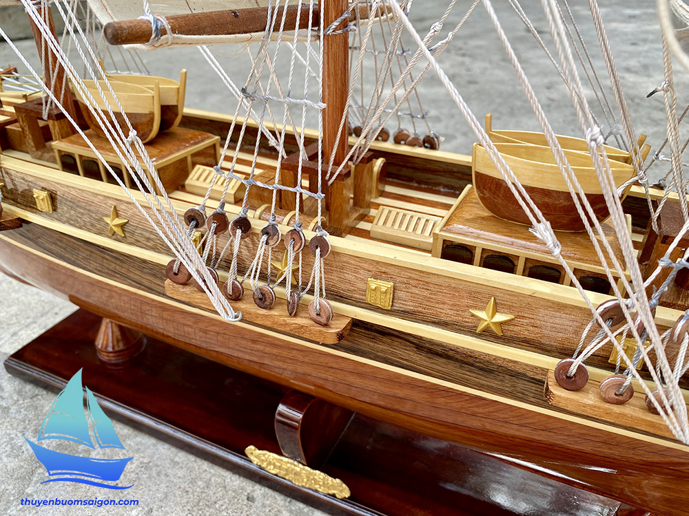 Mô hình thuyền buồm Cutty Sark dài 97cm gỗ tự nhiên, quà tặng khách hàng đối tác, thuyền gỗ trang trí văn phòng làm việc
