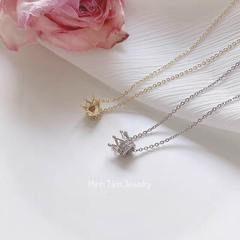 Dây chuyền bạc mặt vương miện bạc S925 xi kim cao cấp-Minh Tâm Jewelry