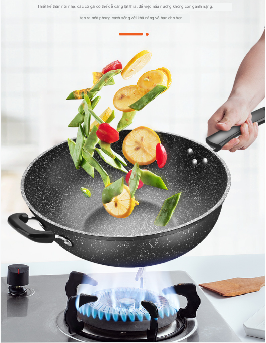 Bộ Chảo Chiên Xào & Hấp 2trong1 Steamed Frying Pan Stone Germany 480T - tặng dụng cụ vệ sinh