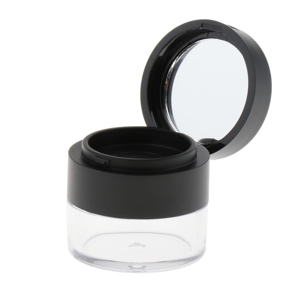 2x Empty Loose Powder Jar Refillable Cosmetic Container Travel Container