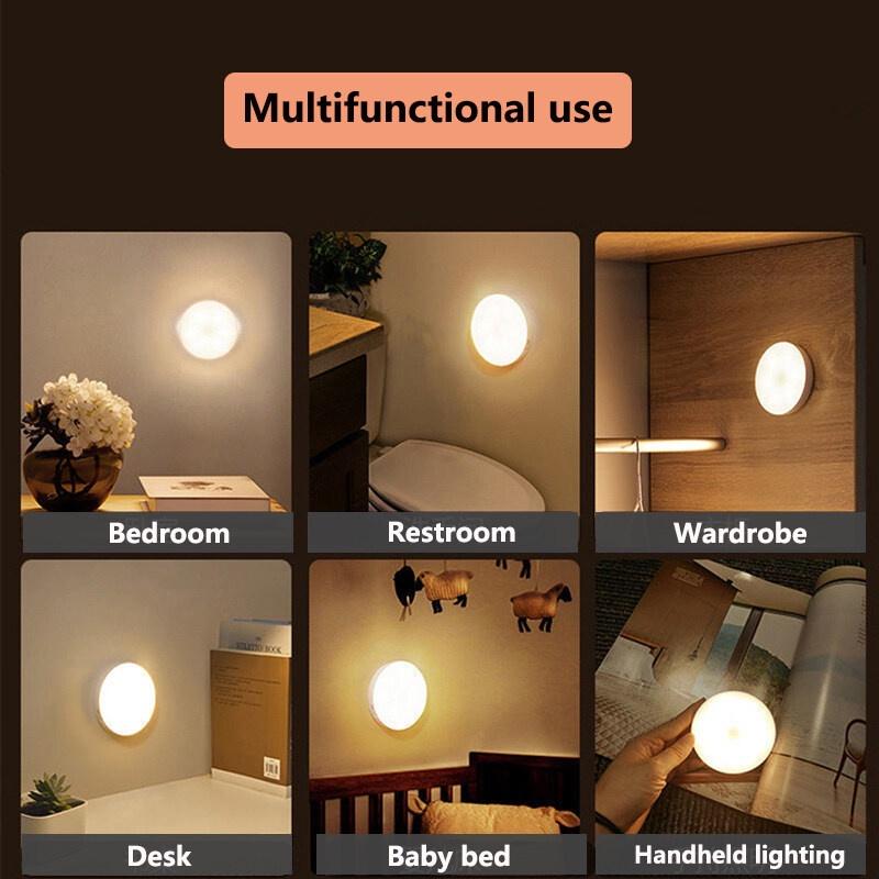 Đèn Led Không Dây Cảm Biến Chuyển Động Có Thể Sạc Lại Bằng Cổng USB Dùng Cho Cầu Thang/Phòng Ngủ