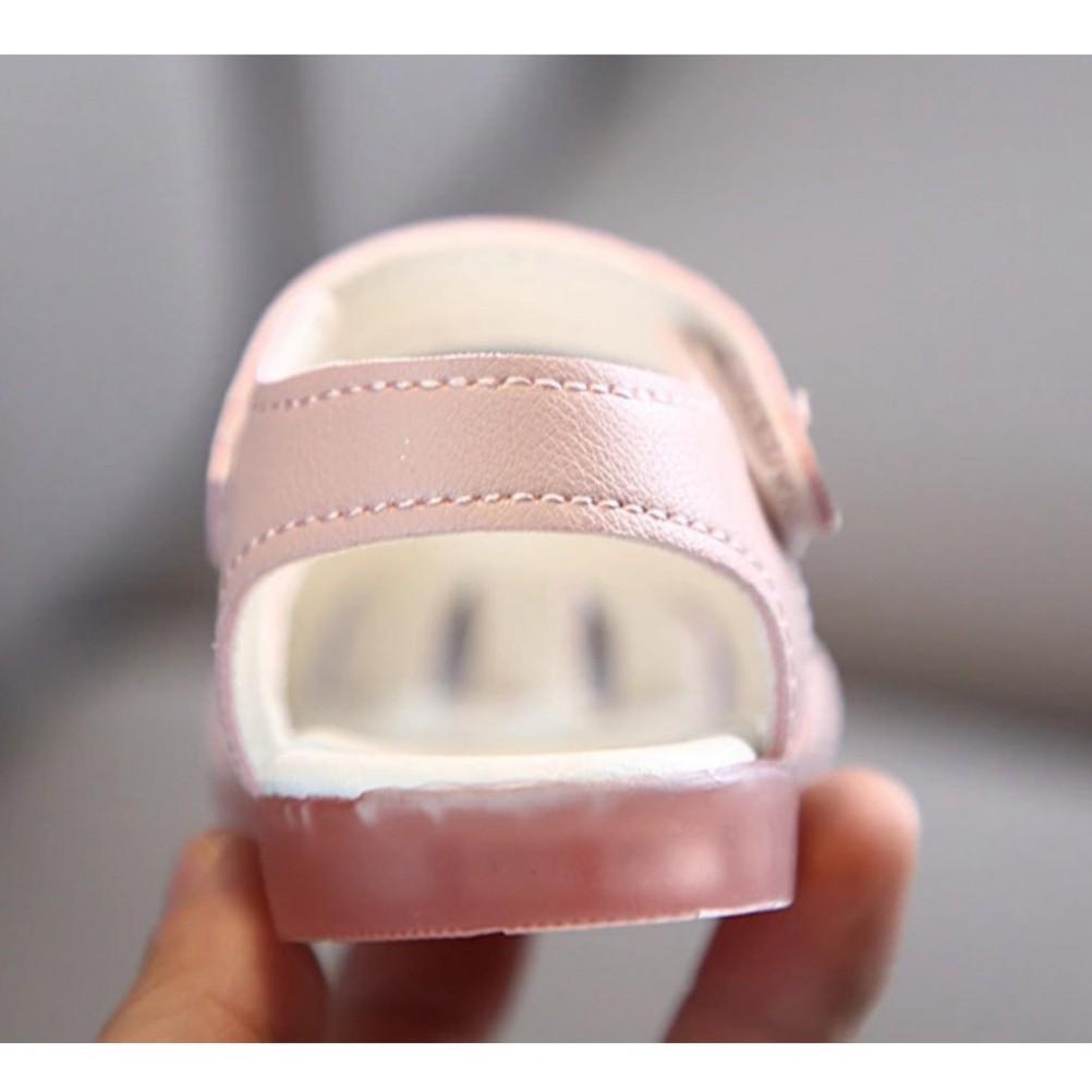 Freeship Giày Sandal Bé Gái Nơ Hoa Từ 0 - 2 Tuổi