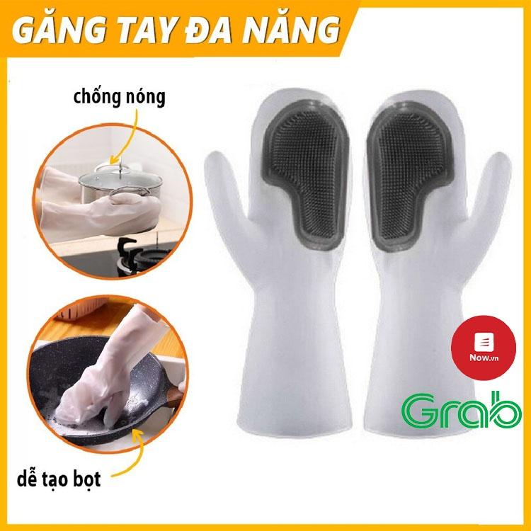 Bao tay rửa chén cao su tạo bọt có gai rửa bát an toàn cho da GD65