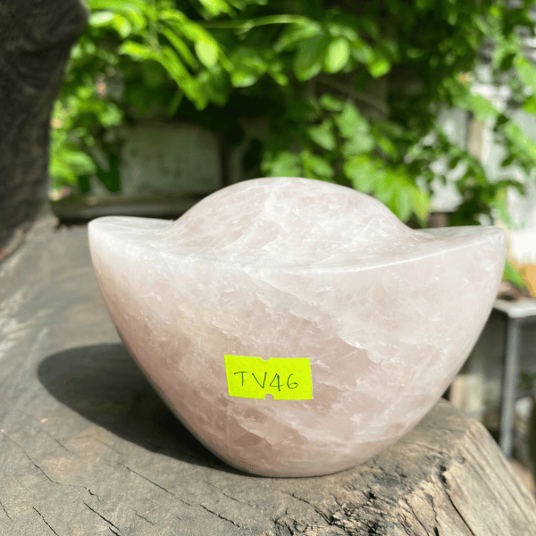 Thỏi vàng tài lộc thạch anh hồng NHASAN TV46, nặng 1.23kg, kích thước (12.5 x 9 x 7.5 cm)