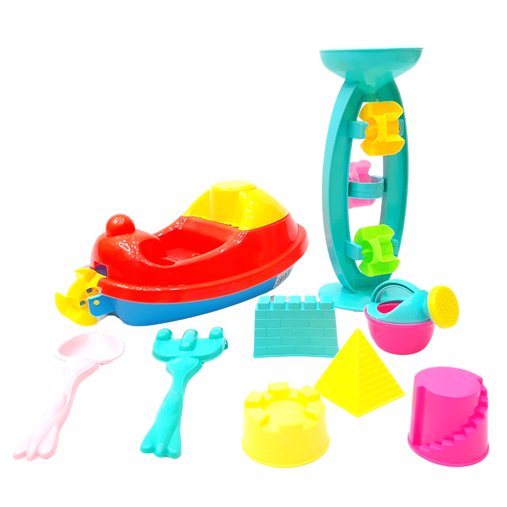 Đồ chơi xúc cát đi biển Ca nô có guồng quay cát HT7531