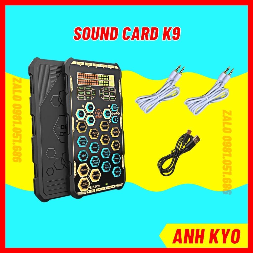 Sound card k9, bộ k9 mobile dùng thu âm, livestream online, tạo hiệu ứng video cho các sound card mixer khác