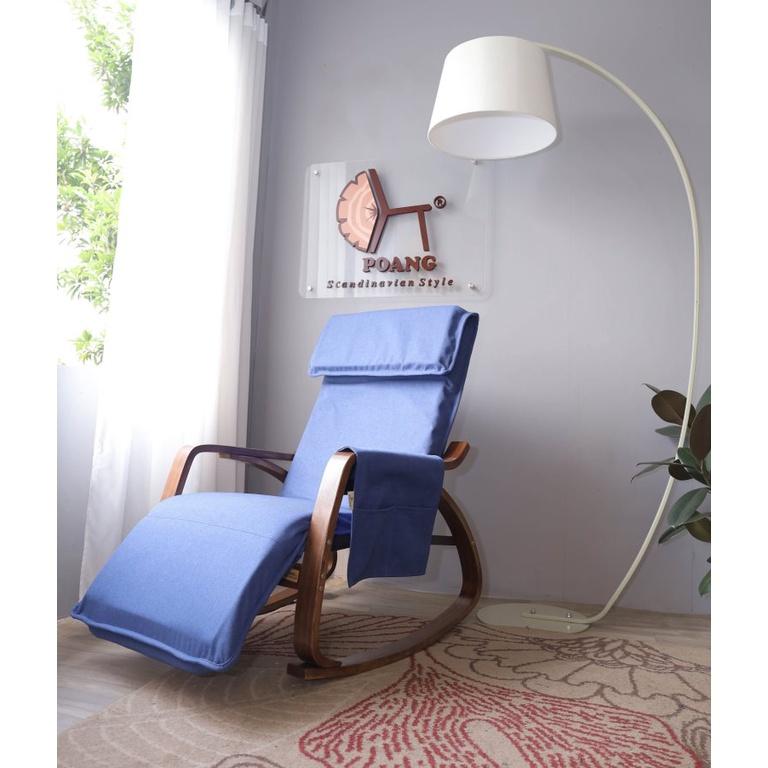 Ghế Poang Rocking Chair khung plywood óc chó_tựa lưng và gác chân có thể điều chỉnh