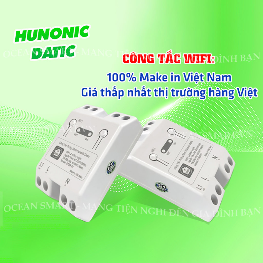 Công Tắc Thông Minh, Công Tắc Wifi Giá Rẻ Hunonic Datic Basic - DTBS01