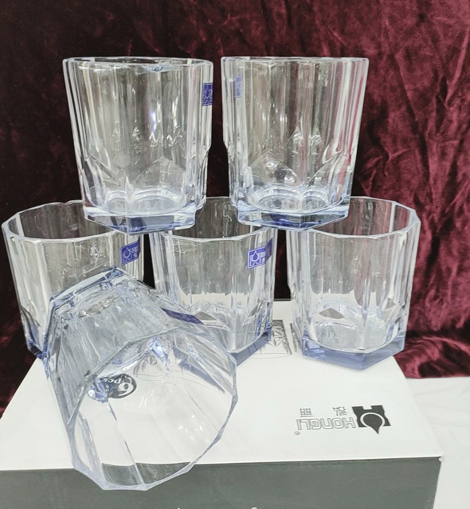 Bộ 6 ly thủy tinh  uống nước cao cấp vân sao - VD56
