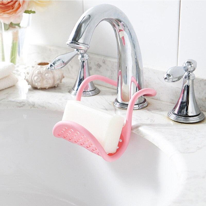 Sink Shelf Kitchen Storage Adjustable Snap Sink Rack Hanging Dish Rack Soap Sponge Drain Rack Kitchen Organizer Storage Rack