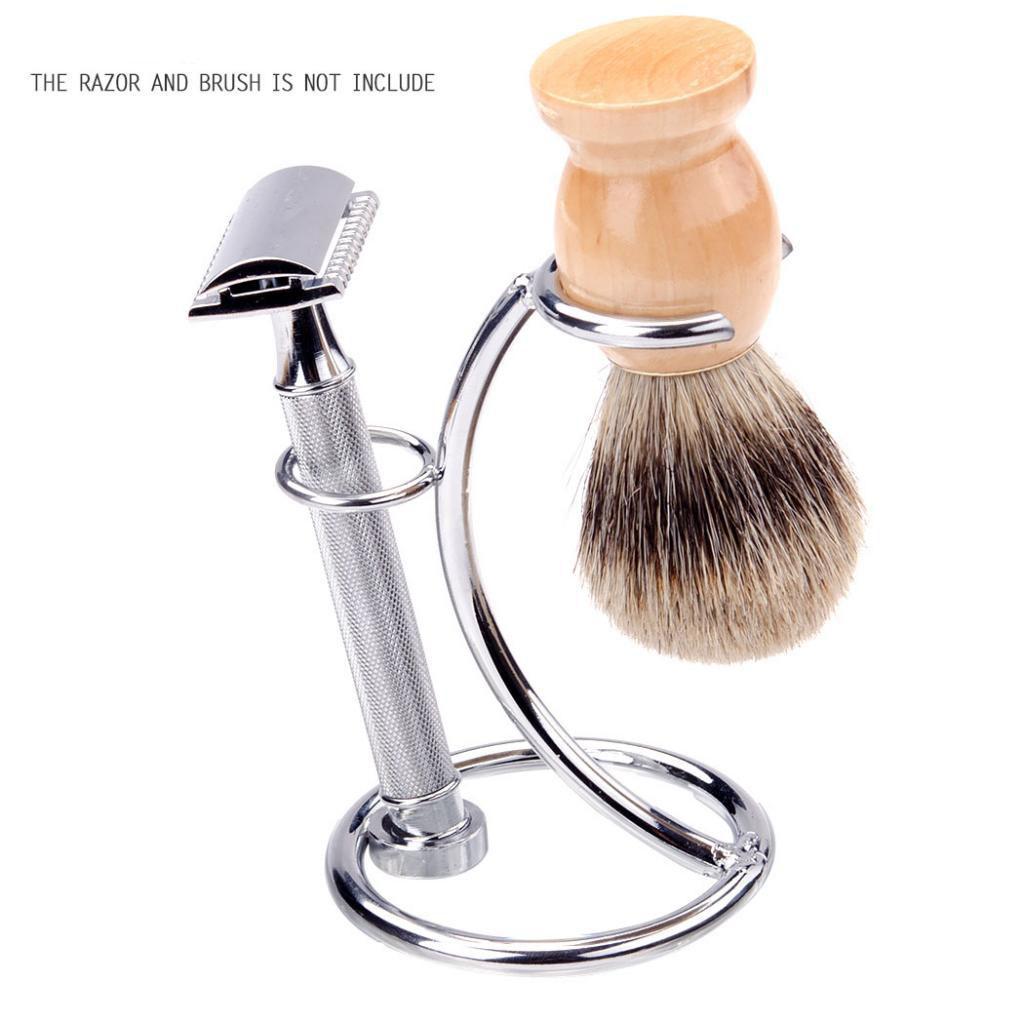 Metal Mens Shaving Brush &  Holder Shaving Set Kit Stand Holder