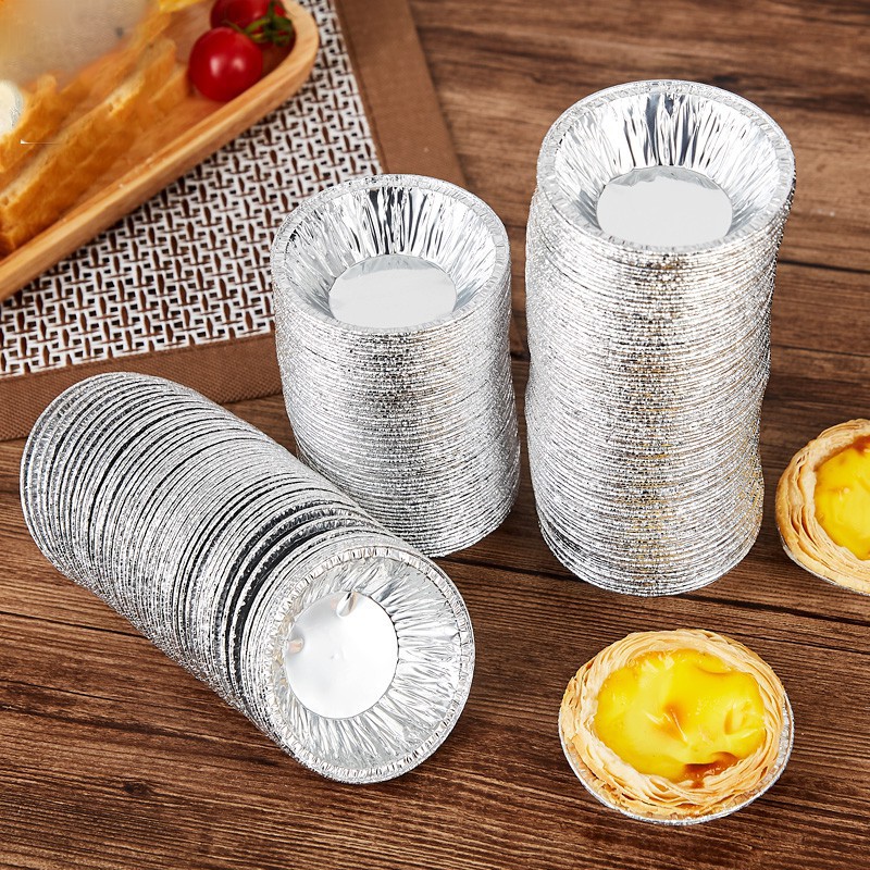 Lốc 100 chén giấy bạc nướng bánh tart trứng 7cm