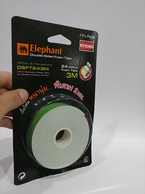 Băng Keo Xốp 2 Mặt Elephant DSFT243M 24Mmx3M