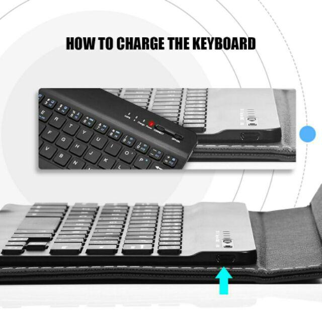 Bao da bàn phím cho điện thoại iPhone, máy tính bảng cao cấp Bluetooth thông minh