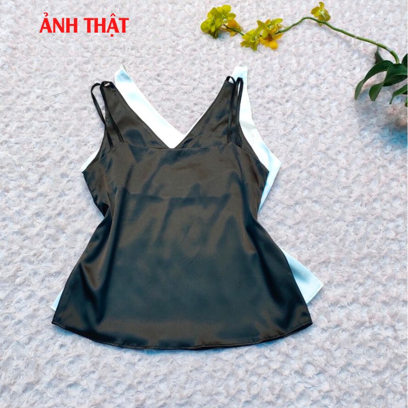 Áo 2 Dây New Design Thiết Kế Cổ V Gợi Cảm, Kiểu Áo Nữ Hiện Đại , Vải Lụa Hàn Quốc Trơn, Nhiều Màu, Mịn ,Thoáng Mát AO0002