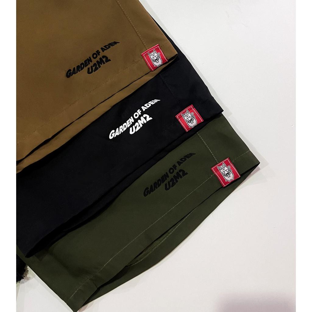 Quần short thể thao in logo U2M2 - chất liệu vải dù - 3 màu đen, nu, xanh rêu - Ủn Ủn Meo Meo