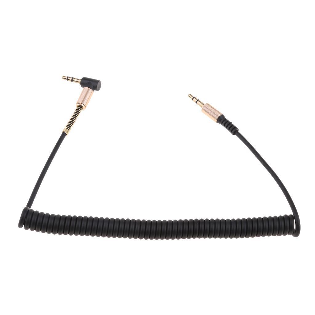 3.5mm M to M Aux Cable Cord L-Shaped Right Angle Audio Headphone White