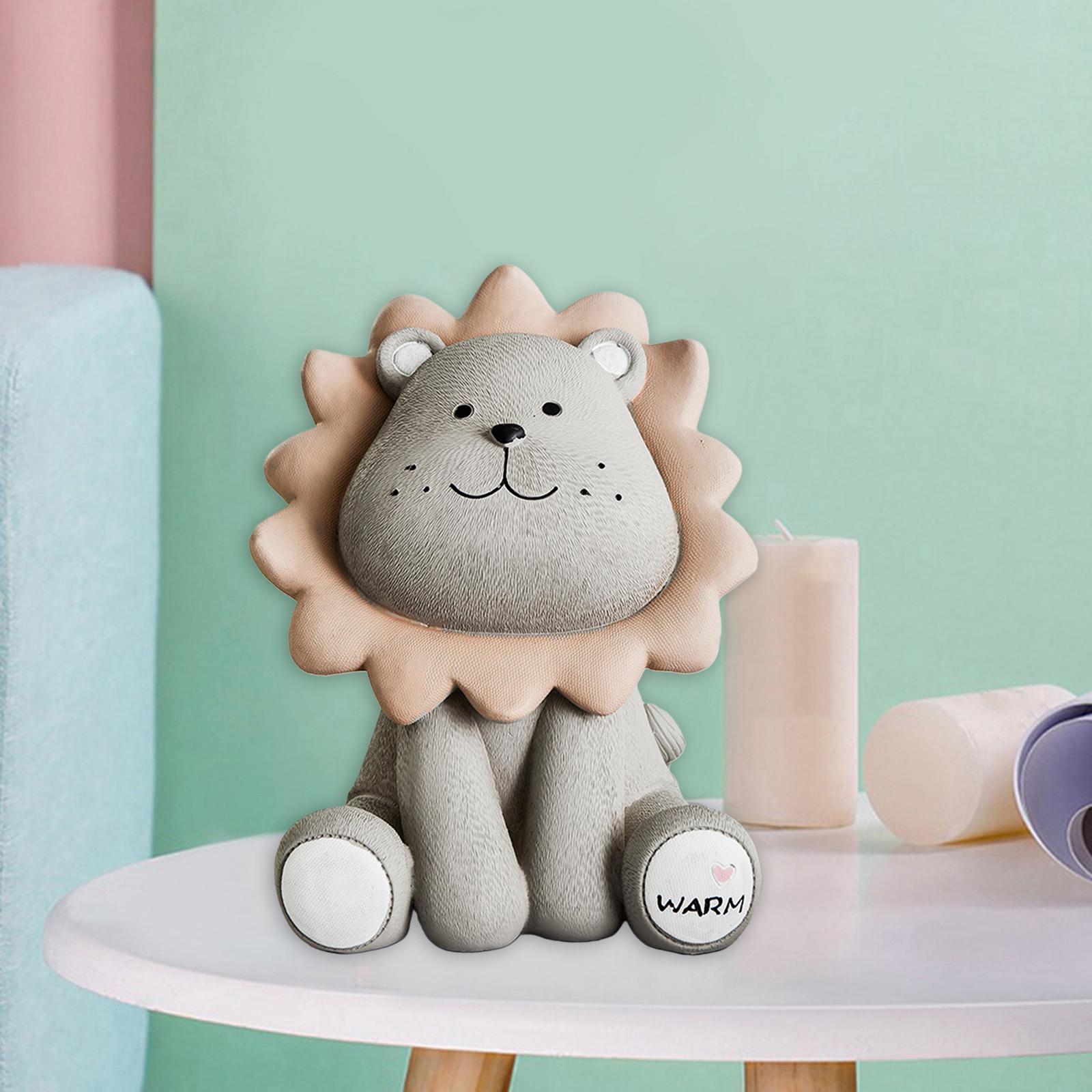 Lion Piggy Bank Saving Box Decoration  Figurines for Birthday