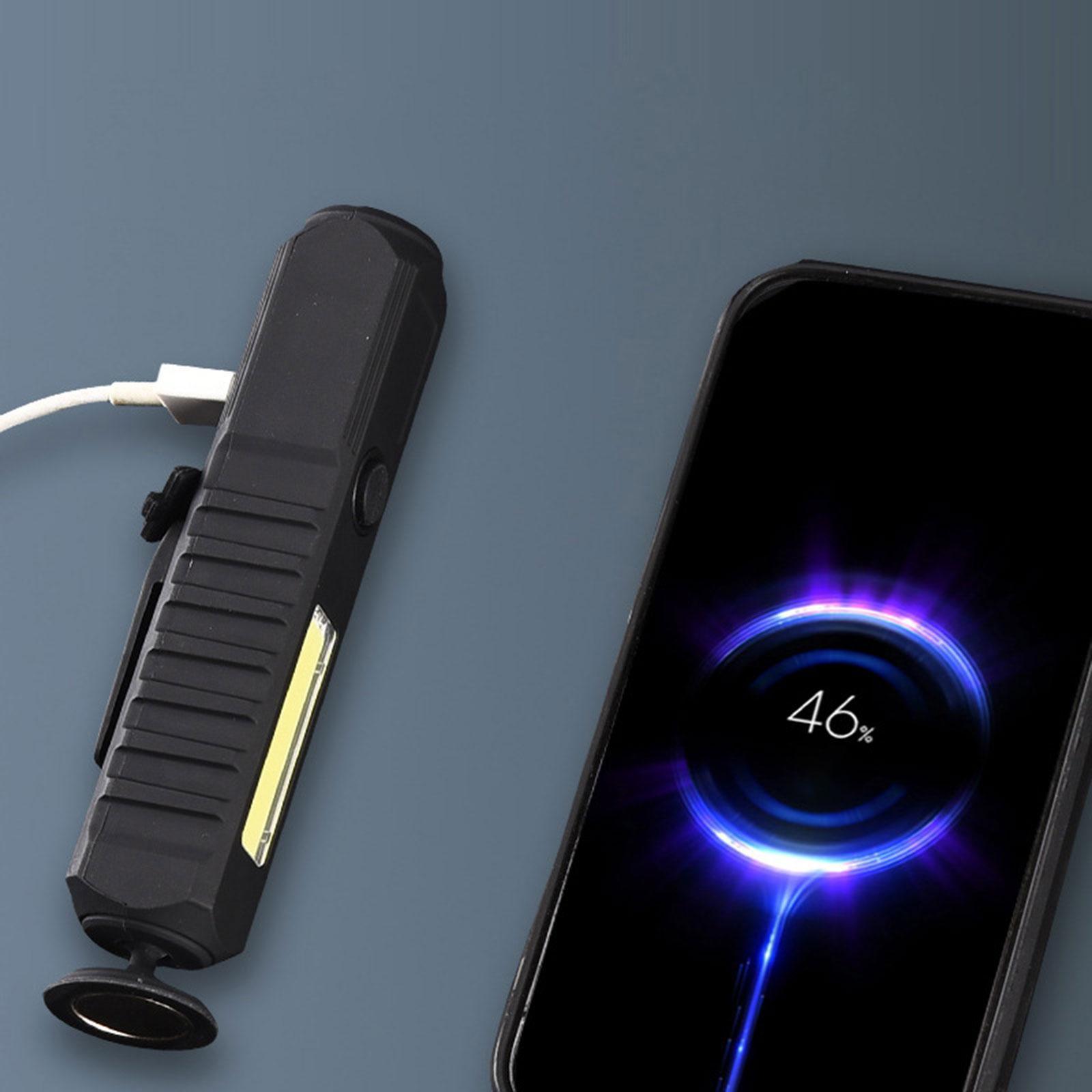 Work Light USB Rechargeable Compact Flashlight for Garage Hiking Backpacking