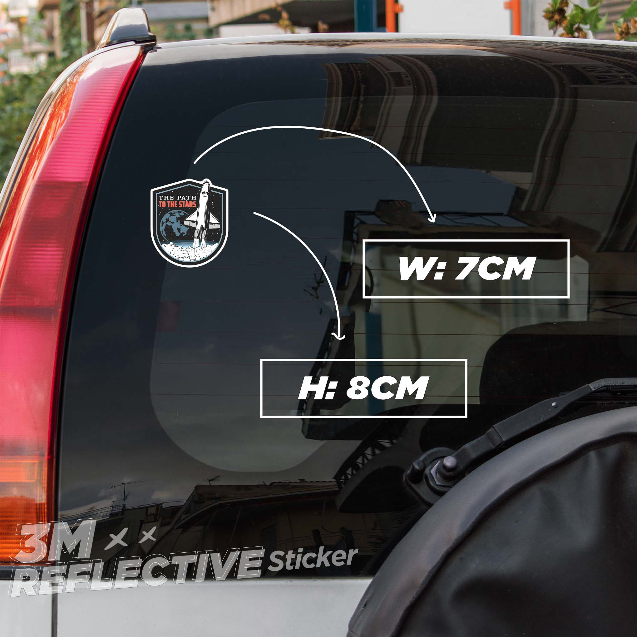THE PATH TO THE STARS SPACE LOGO 3M - Reflective Sticker Die-cut Hình phản quang STICKER FACTORY