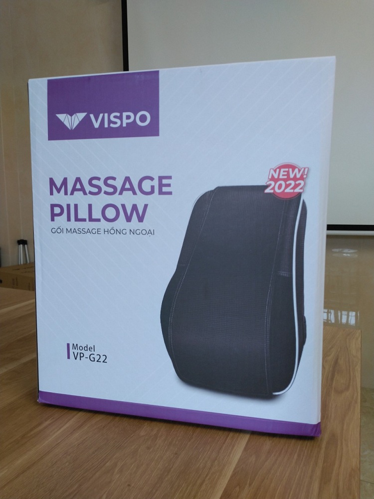 Gối Massage Đa Năng VISPO VP-G22 - Máy Mát xa Toàn Thân Nhiệt Hồng Ngoại - Chuyên Sâu Cho Cổ, Vai Gáy, Lưng Dưới, Đùi, Chân - Sử Dụng Tại Nhà, Văn Phòng, Trên Ô Tô