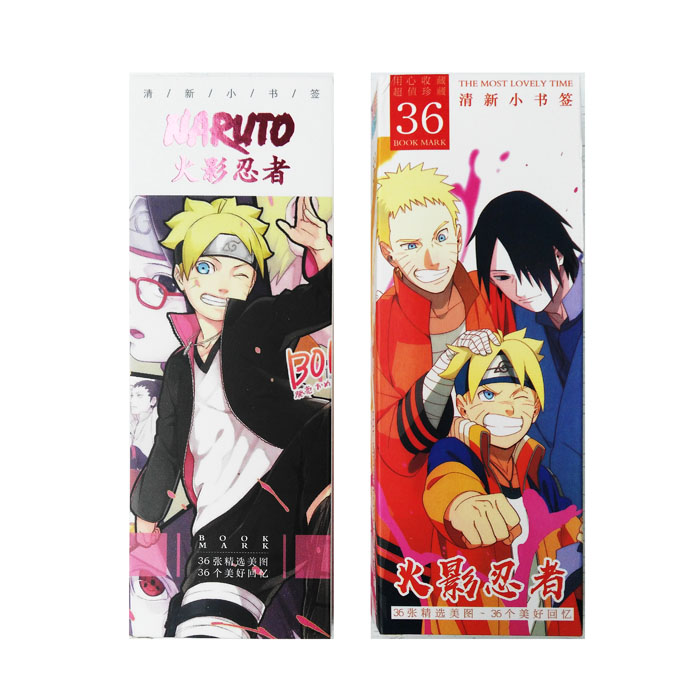 Hộp 36 Bookmark Uzumaki Naruto 36 Tấm Đánh Dấu Sách Bìa Cứng ( Truyền Nhân Cửu Vĩ Hồ ) Mẫu Mới Số 07-09-11-13