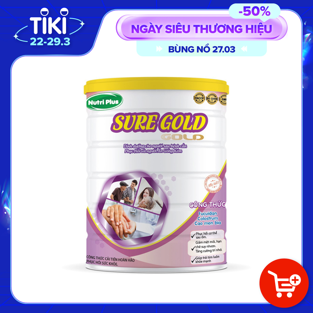 Sữa bột dinh dưỡng Sure Gold dành cho người sau bệnh cần phục hồi và người ăn uống kém 900g_ Nutri plus SSG