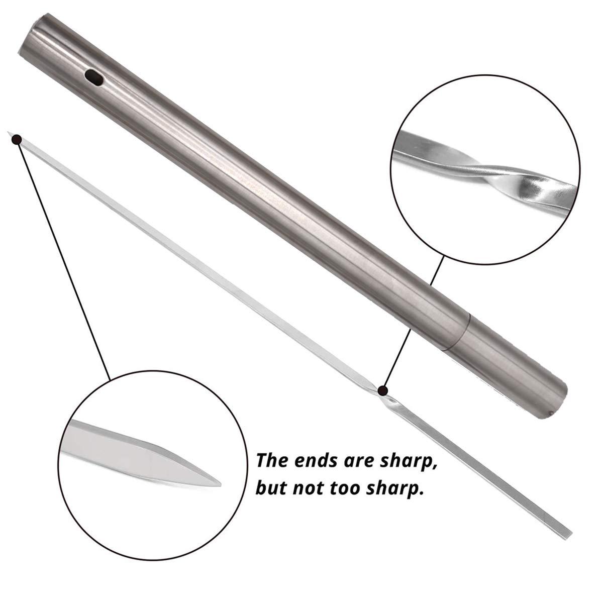 Xì ốc thịt nướng, 100 miếng thép không gỉ xiên thịt với các xiên kim loại ống bằng thép không gỉ có thể tái sử dụng cho các loại thịt phẳng BBQ