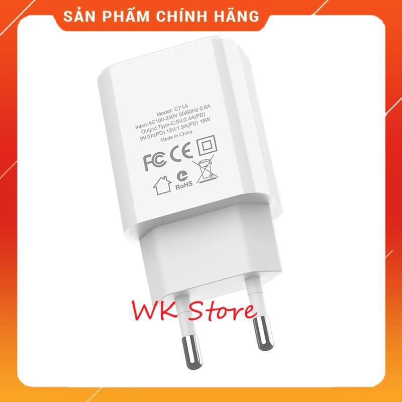 Bộ sạc nhanh cho Iphone Hoco C71A (hỗ trợ sạc nhanh 18w) hàng chính hãng