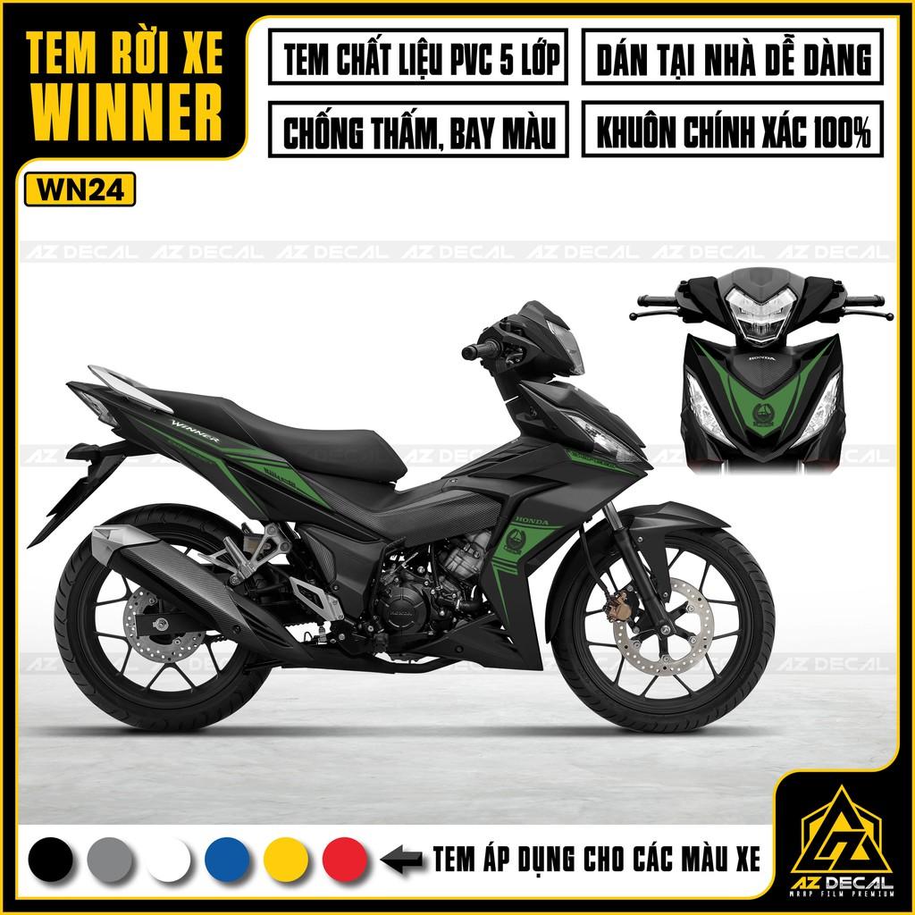Tem Rời Dán Xe Winner V1 / 150 Mẫu 6SPeed | WN24 | Decal Chế Xe Máy Chất Liệu PVC Cao Cấp - Xanh Trắng