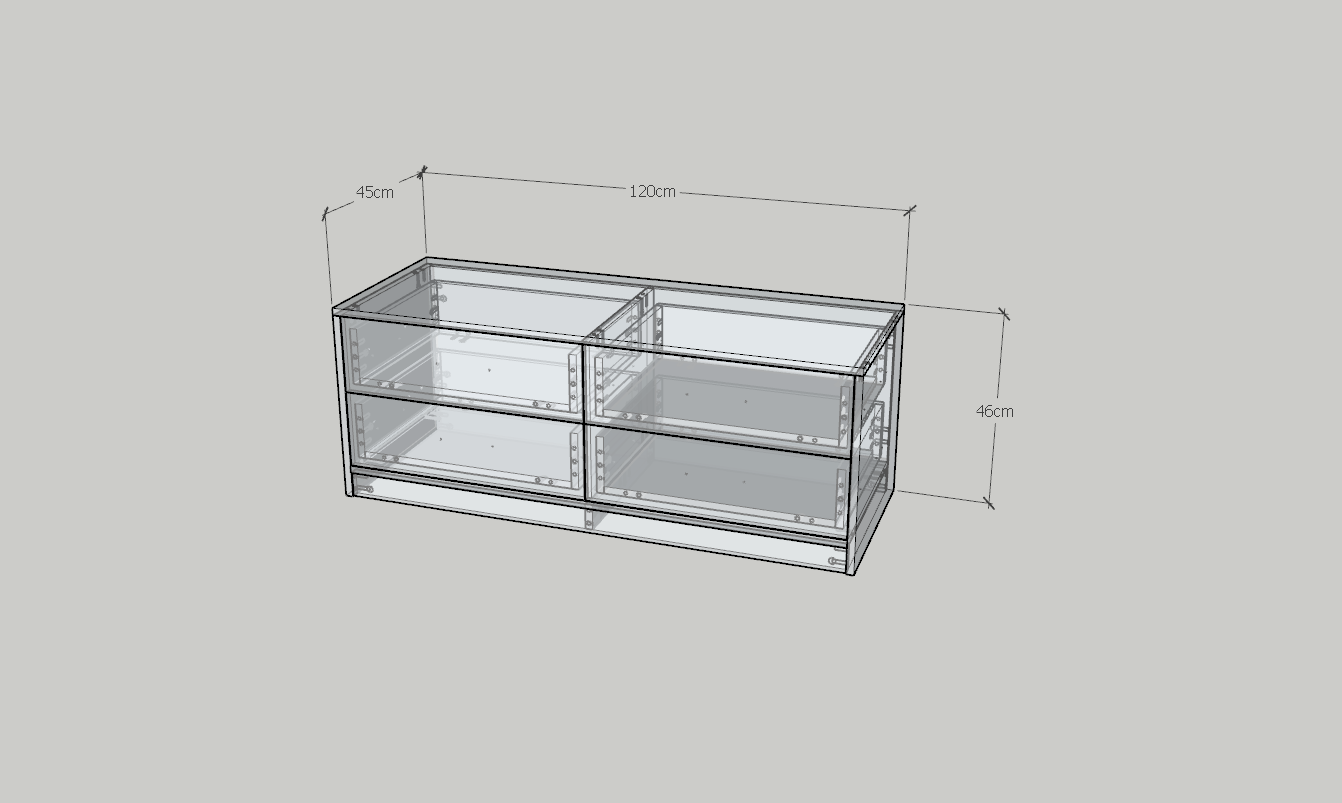 HAPPY FURNITURE , HEINEE - Tủ lưu trữ 4 ngăn kéo, THK_237 , 120cm x 45cm x 46cm DxRxC, sản phẩm phổ thông