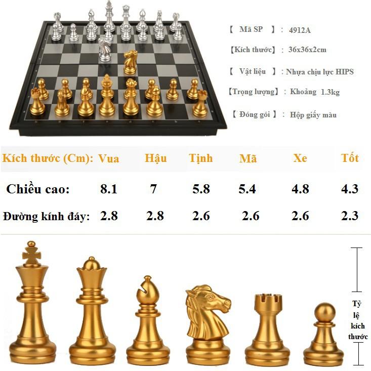 Bộ Cờ Vua Có Nam Châm Cao Cấp SIÊU ĐẸP 3 Size 25, 32, 36cm, Board Game Cờ Vua Quốc Tế Hãng UB, Đồ Chơi Trí Tuệ MecoMart