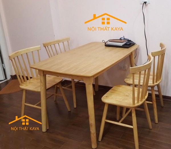 Bàn ăn tròn gỗ 4 ghế lưng tựa HTP-BA808