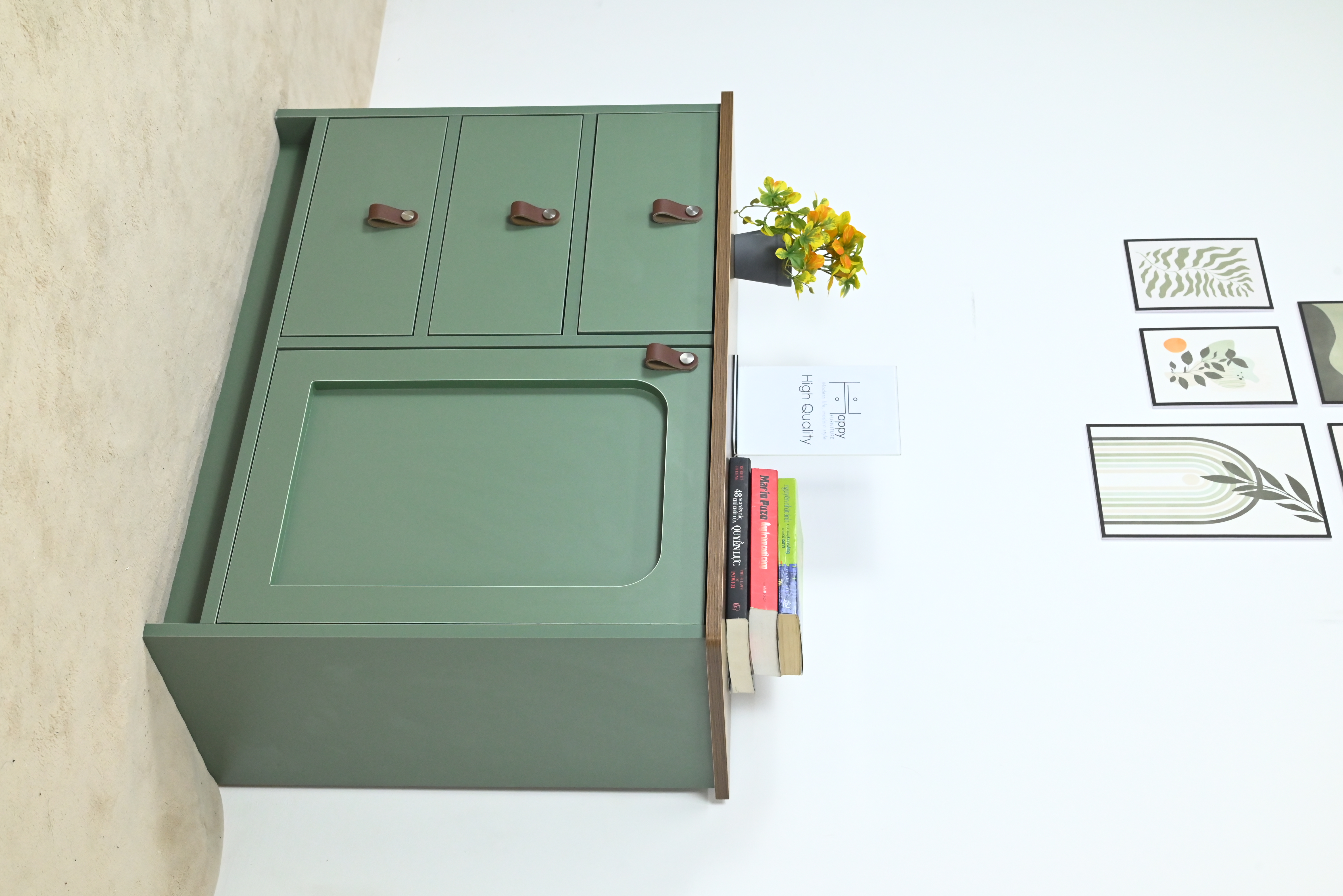 [Happy Home Furniture] NOMIA , Tủ lưu trữ 3 ngăn kéo - 1 cửa mở , 90cm x 35cm x 64cm ( DxRxC), THK_063
